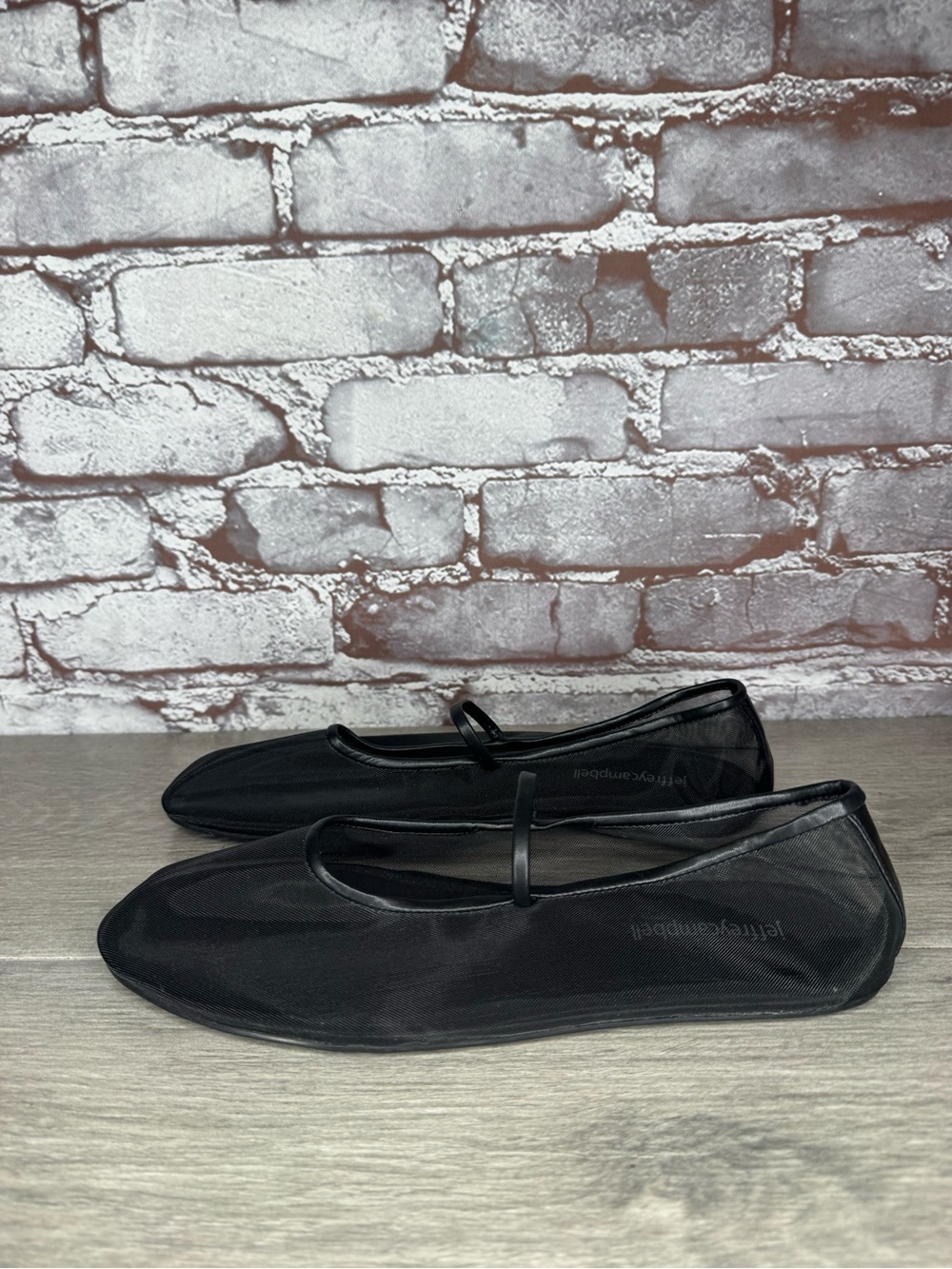 Jeffrey Campbell Black Mesh Swan Lake Moira MaryJane Ballet Flats women sz 8.5US - Picture 9 of 16